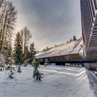 Audain art museum in winter